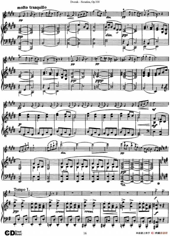 Violin Sonatina Op.100（小提琴+钢琴伴奏）