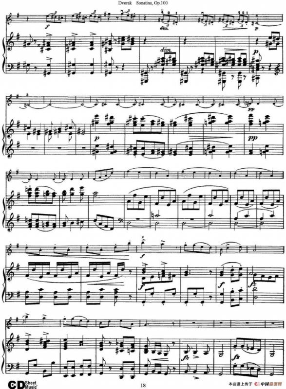 Violin Sonatina Op.100（小提琴+钢琴伴奏）