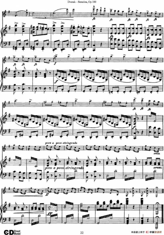 Violin Sonatina Op.100（小提琴+钢琴伴奏）
