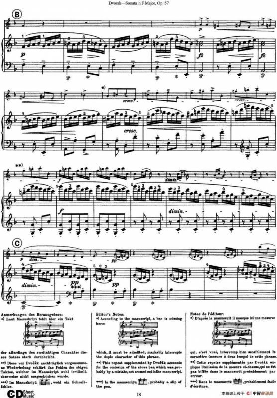 Violin Sonata Op.57（小提琴+钢琴伴奏）