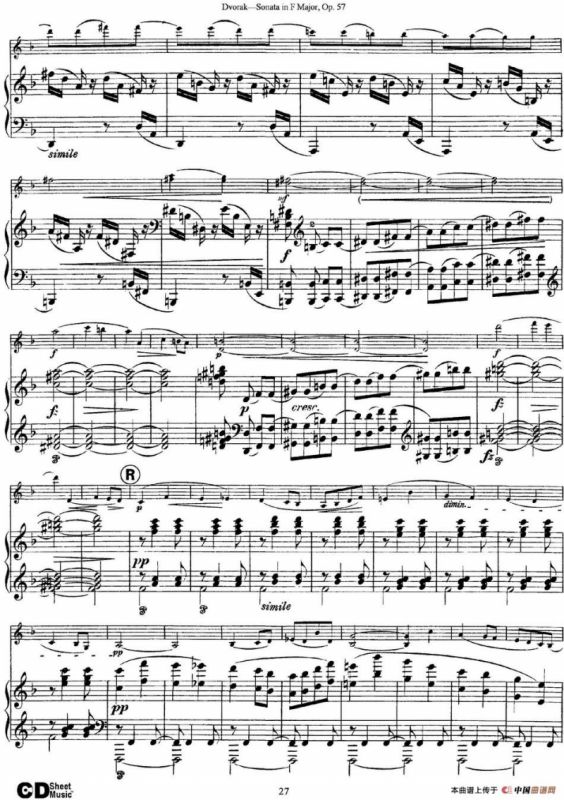 Violin Sonata Op.57（小提琴+钢琴伴奏）