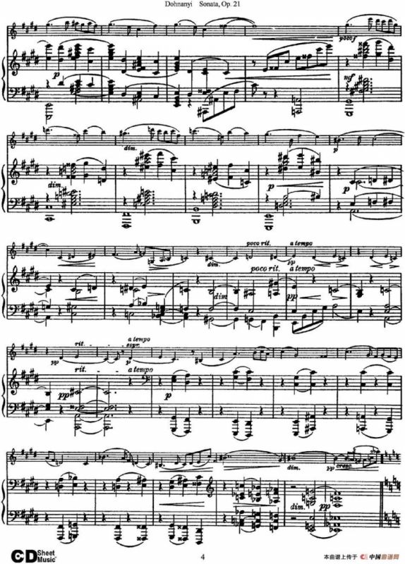 Dohnanyi Sonata Op.21（小提琴+钢琴伴奏）