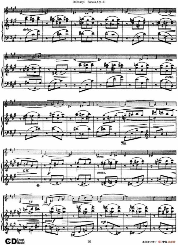 Dohnanyi Sonata Op.21（小提琴+钢琴伴奏）