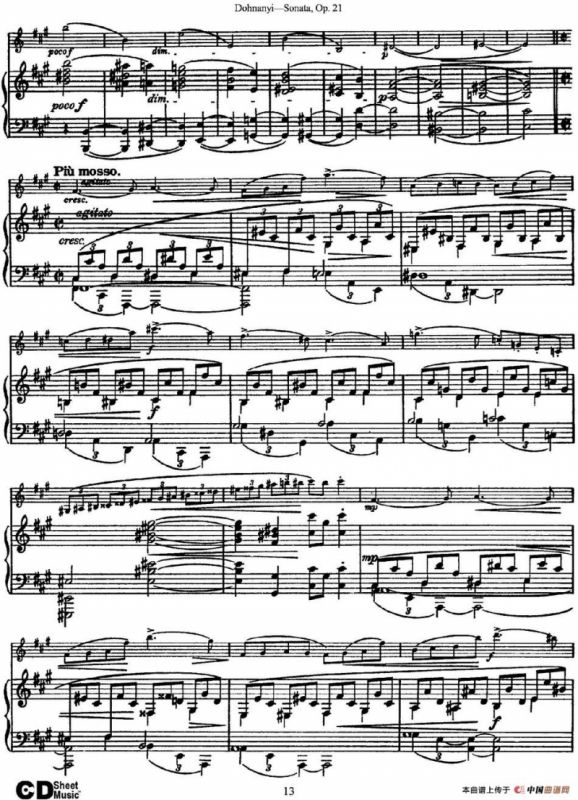 Dohnanyi Sonata Op.21（小提琴+钢琴伴奏）
