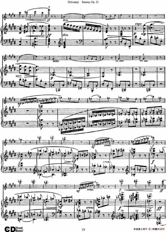 Dohnanyi Sonata Op.21（小提琴+钢琴伴奏）