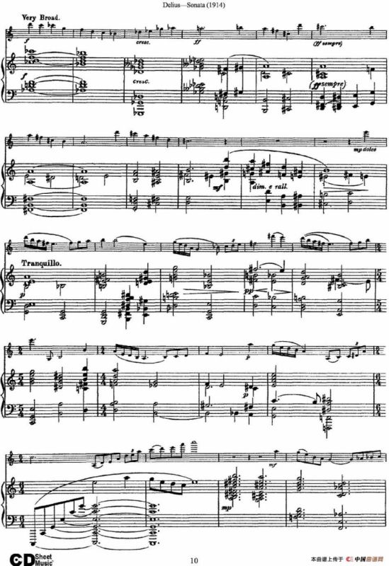 Delius Sonata（小提琴+钢琴伴奏）