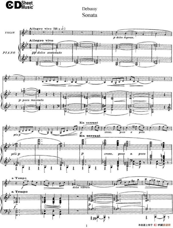 Debussy Sonata（小提琴+钢琴伴奏）