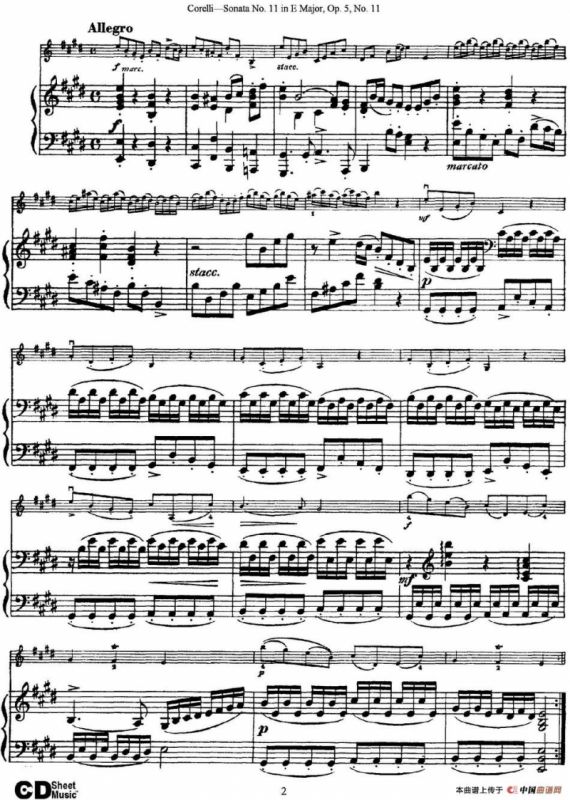 Sonata No.11 in E Major Op.5 No.11（小提琴+钢琴伴奏）