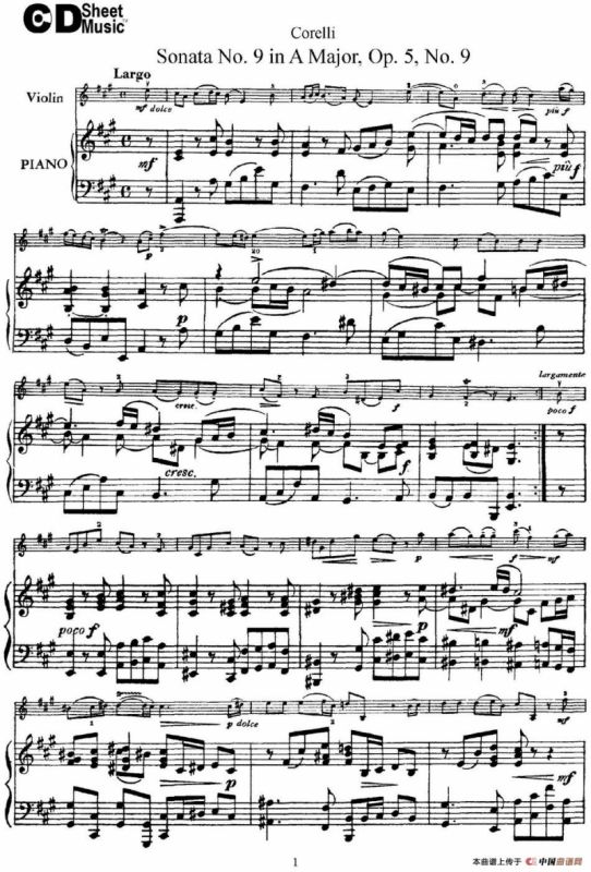 Sonata No.9 in A Major Op.5 No.9（小提琴+钢琴伴奏）