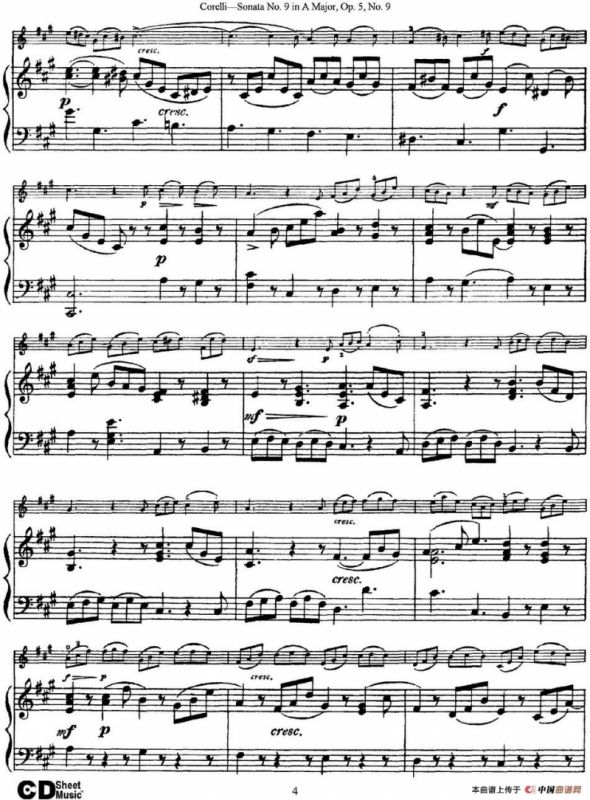 Sonata No.9 in A Major Op.5 No.9（小提琴+钢琴伴奏）