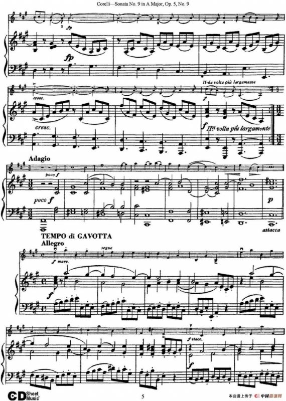 Sonata No.9 in A Major Op.5 No.9（小提琴+钢琴伴奏）