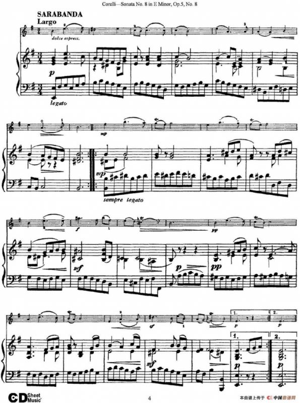 Sonata No.8 in E Minor Op.5 No.8（小提琴+钢琴伴奏）