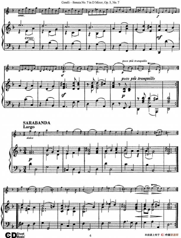 Sonata No.7 in D Minor Op.5 No.7（小提琴+钢琴伴奏）