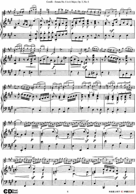 Sonata No.6 in A Major Op.5 No.6（小提琴+钢琴伴奏）