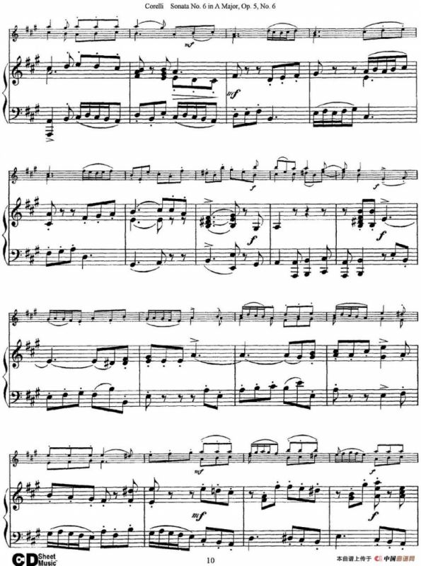 Sonata No.6 in A Major Op.5 No.6（小提琴+钢琴伴奏）