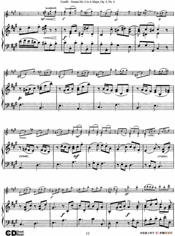 Sonata No.6 in A Major Op.5 No.6（小提琴+钢琴伴奏）
