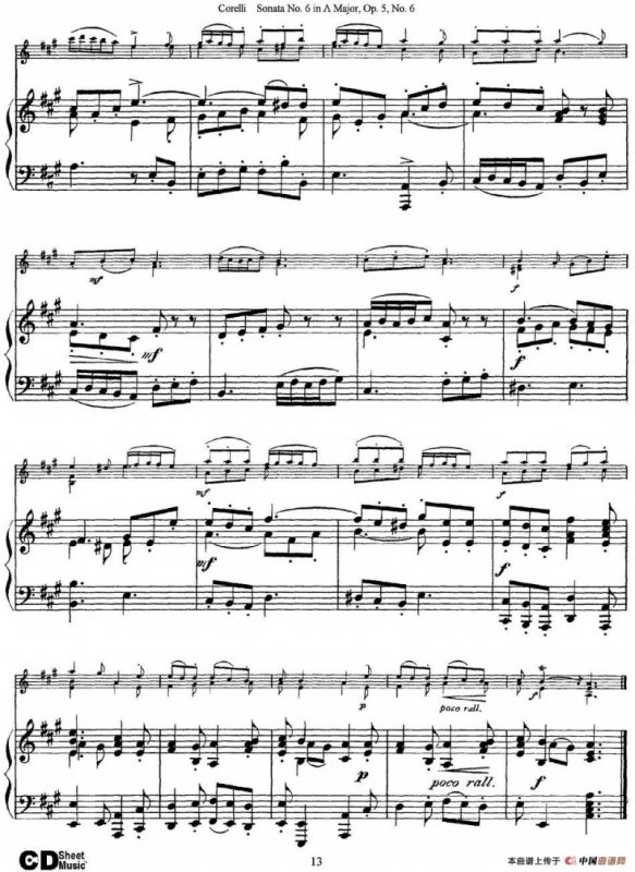 Sonata No.6 in A Major Op.5 No.6（小提琴+钢琴伴奏）