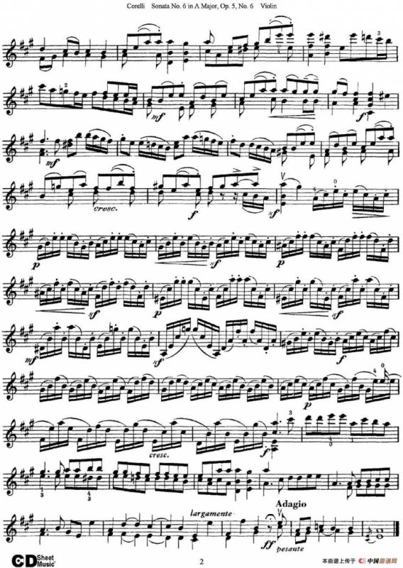 Sonata No.6 in A Major Op.5 No.6