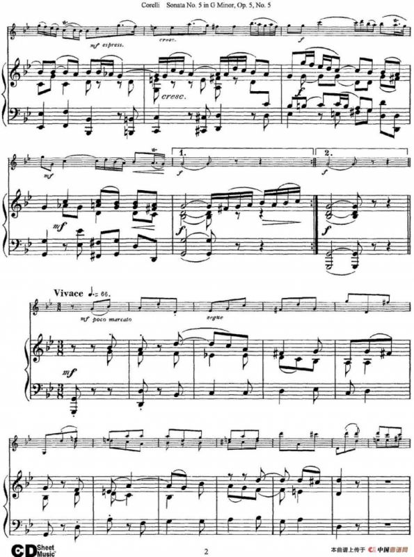 Sonata No.5 in G MinorOp.5 No.5（小提琴+钢琴伴奏）