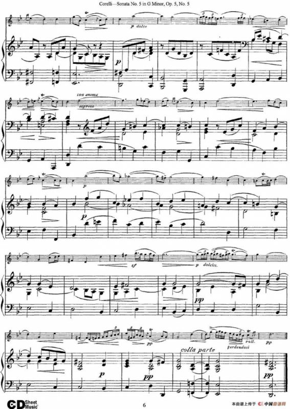 Sonata No.5 in G MinorOp.5 No.5（小提琴+钢琴伴奏）