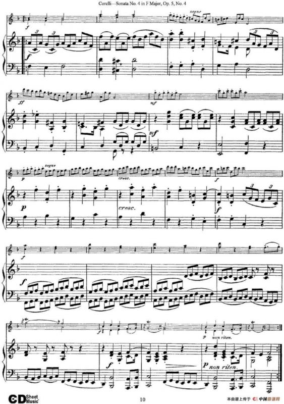 Sonata No.4 in F MajorOp.5 No.4（小提琴+钢琴伴奏）