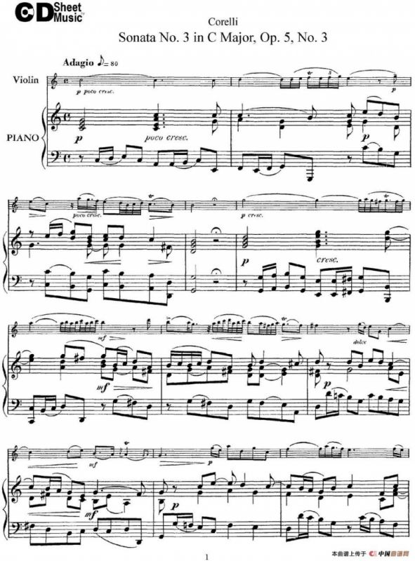 Sonata No.3 in C MajorOp.5 No.3（小提琴+钢琴伴奏）