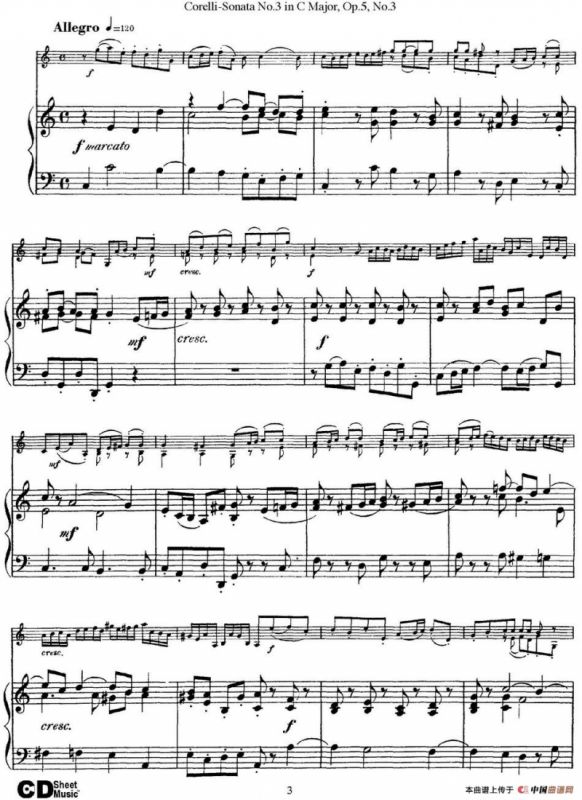 Sonata No.3 in C MajorOp.5 No.3（小提琴+钢琴伴奏）