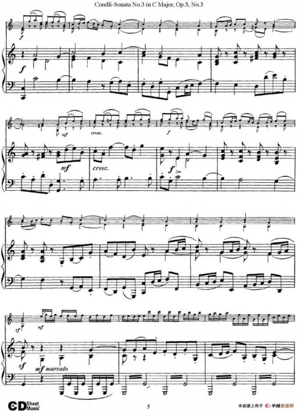 Sonata No.3 in C MajorOp.5 No.3（小提琴+钢琴伴奏）