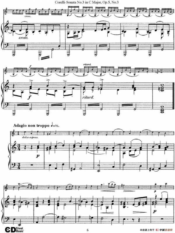 Sonata No.3 in C MajorOp.5 No.3（小提琴+钢琴伴奏）