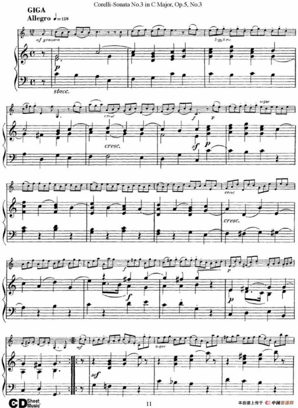 Sonata No.3 in C MajorOp.5 No.3（小提琴+钢琴伴奏）