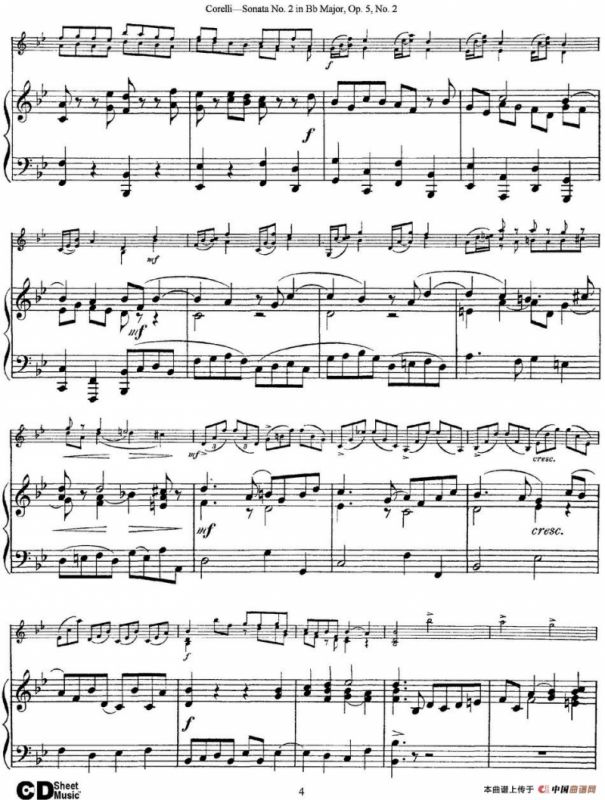 Sonata No.2 in Bb MajorOp.5 No.2（小提琴+钢琴伴奏）