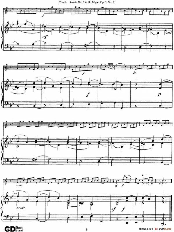 Sonata No.2 in Bb MajorOp.5 No.2（小提琴+钢琴伴奏）