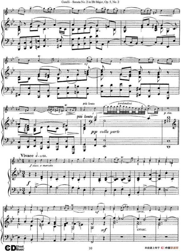 Sonata No.2 in Bb MajorOp.5 No.2（小提琴+钢琴伴奏）