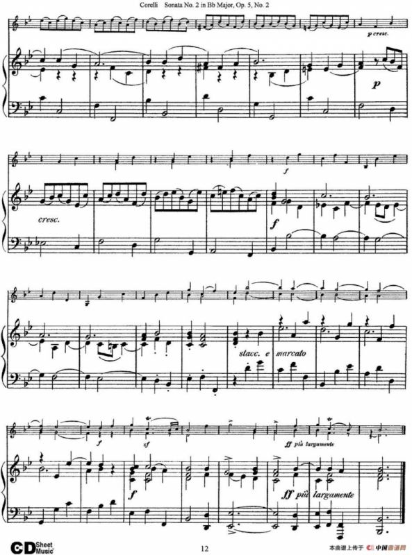Sonata No.2 in Bb MajorOp.5 No.2（小提琴+钢琴伴奏）