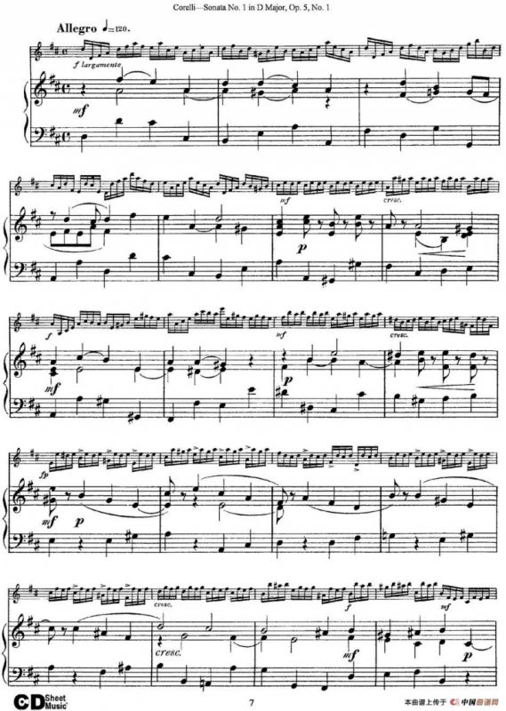 Sonata No.1 in D MajorOp.5 No.1（小提琴+钢琴伴奏）