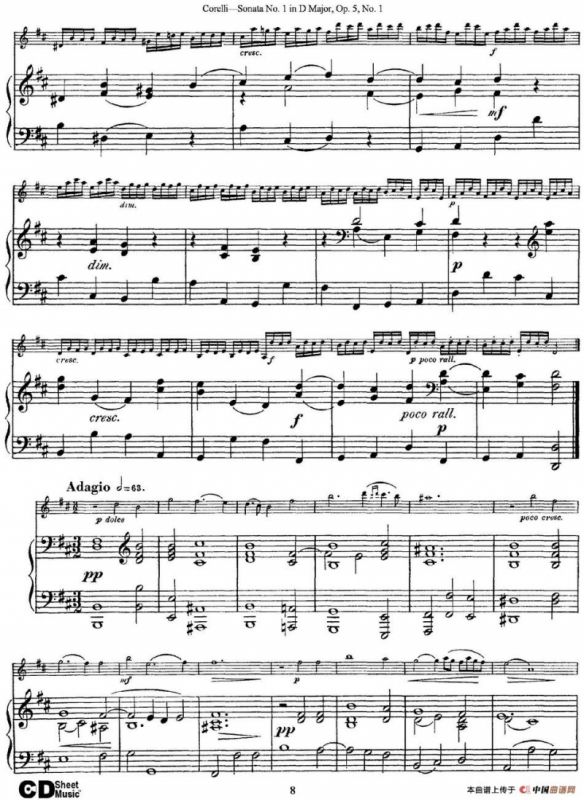 Sonata No.1 in D MajorOp.5 No.1（小提琴+钢琴伴奏）