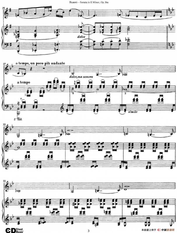 Violin Sonata No.2 in E Minor Op.36（小提琴+钢琴伴奏）