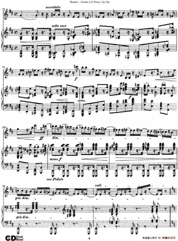 Violin Sonata No.2 in E Minor Op.36（小提琴+钢琴伴奏）