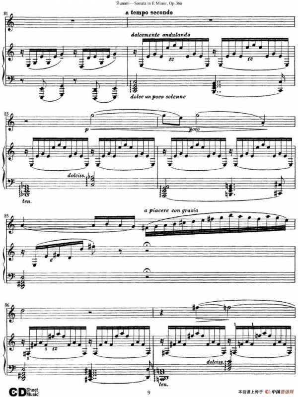 Violin Sonata No.2 in E Minor Op.36（小提琴+钢琴伴奏）