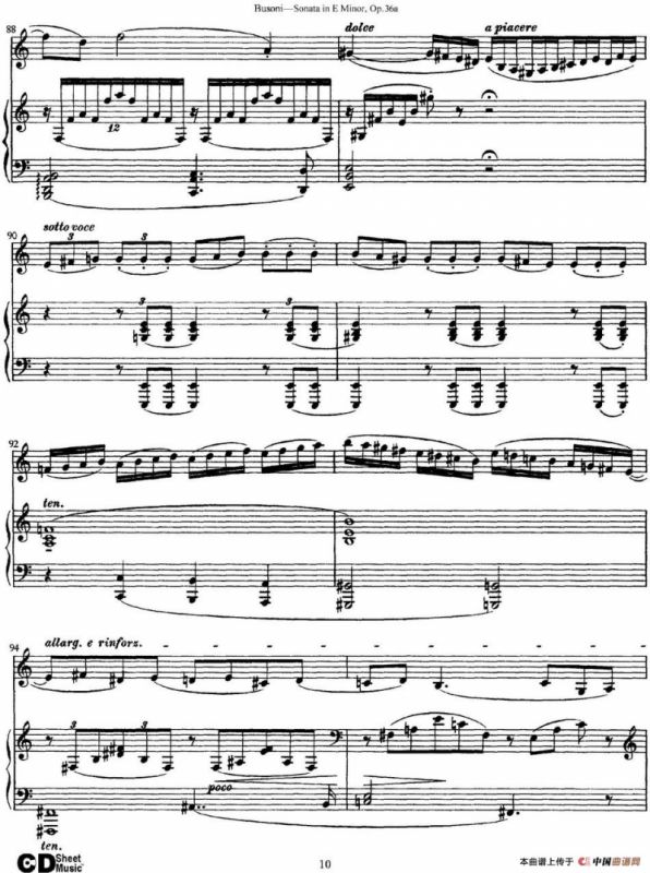 Violin Sonata No.2 in E Minor Op.36（小提琴+钢琴伴奏）