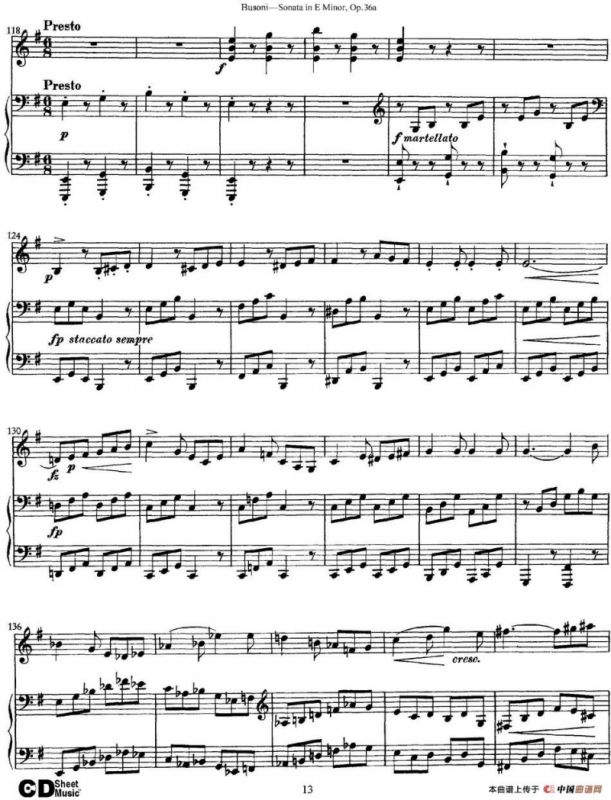 Violin Sonata No.2 in E Minor Op.36（小提琴+钢琴伴奏）