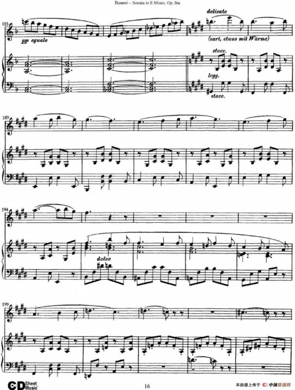 Violin Sonata No.2 in E Minor Op.36（小提琴+钢琴伴奏）