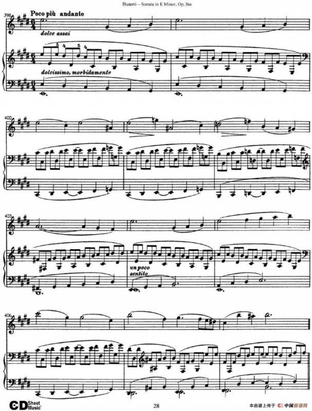 Violin Sonata No.2 in E Minor Op.36（小提琴+钢琴伴奏）