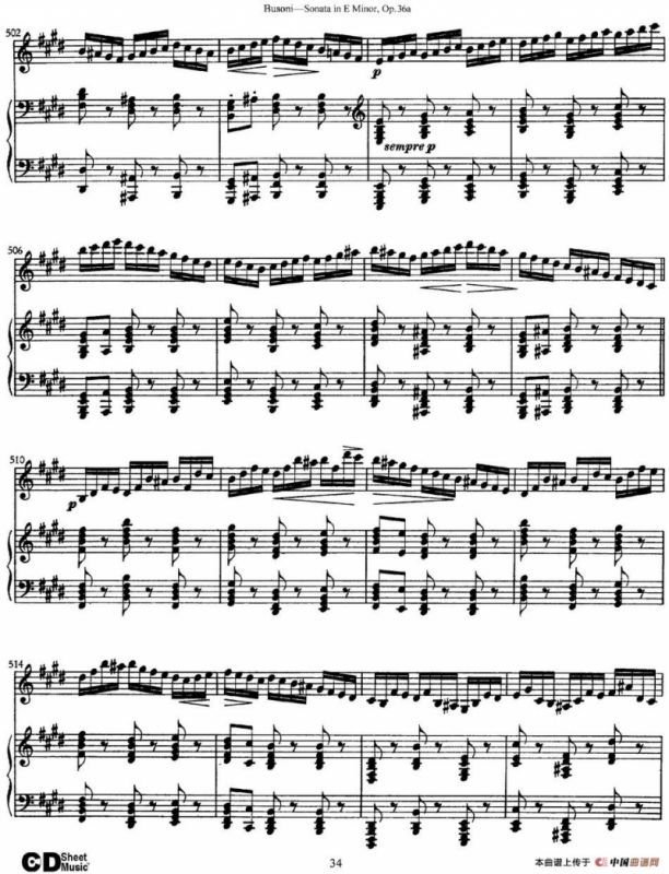 Violin Sonata No.2 in E Minor Op.36（小提琴+钢琴伴奏）