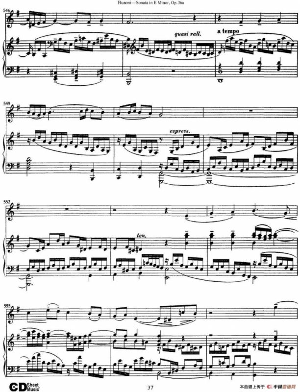 Violin Sonata No.2 in E Minor Op.36（小提琴+钢琴伴奏）