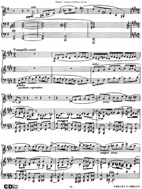 Violin Sonata No.2 in E Minor Op.36（小提琴+钢琴伴奏）