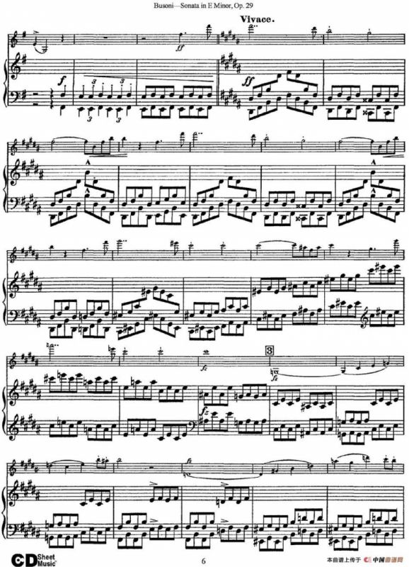 Violin Sonata No.1 in E Minor Op.29（小提琴+钢琴伴奏）