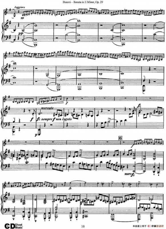 Violin Sonata No.1 in E Minor Op.29（小提琴+钢琴伴奏）