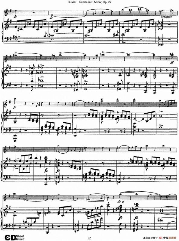 Violin Sonata No.1 in E Minor Op.29（小提琴+钢琴伴奏）