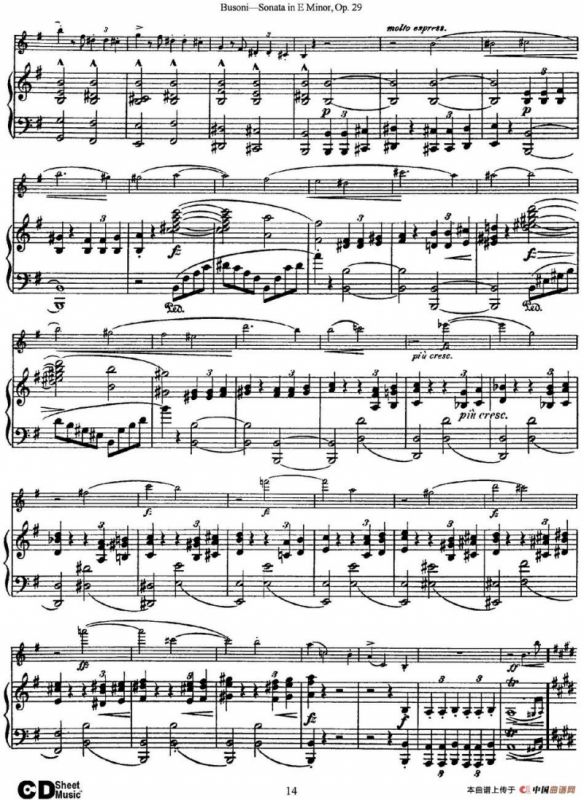 Violin Sonata No.1 in E Minor Op.29（小提琴+钢琴伴奏）